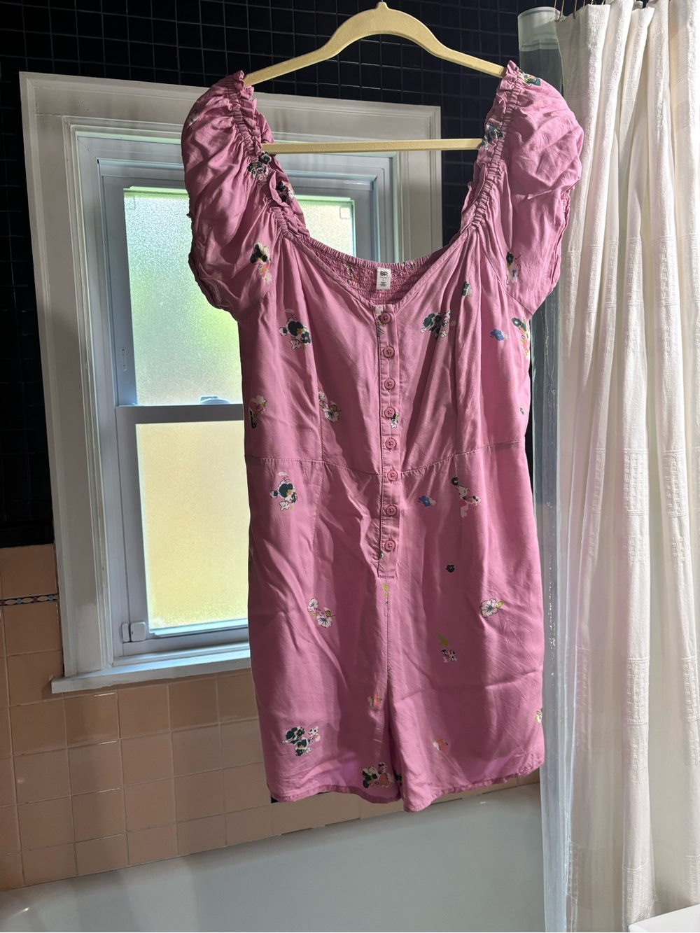 bp Pink Floral Button-Front Top